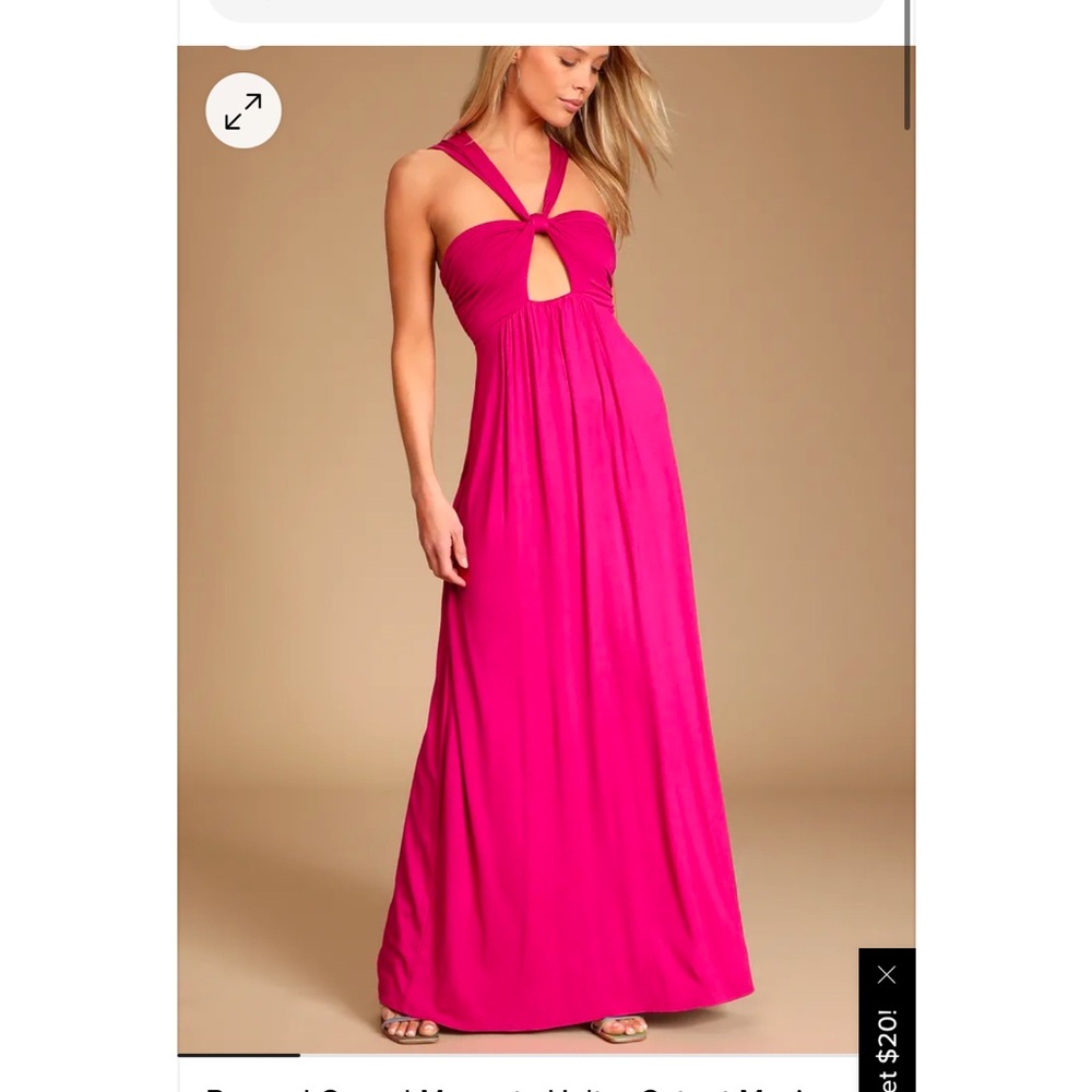 Vibrant Pink Halter Sundress for Prom